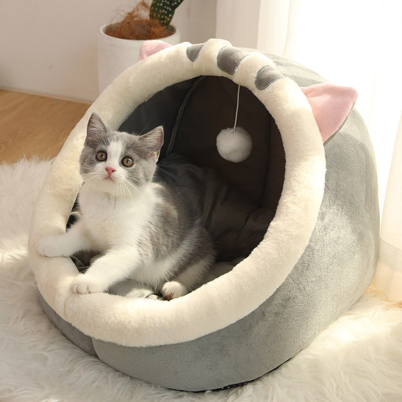 Sweet Cat Bed Warm Pet Basket Cozy Kitten Lounger Cushion