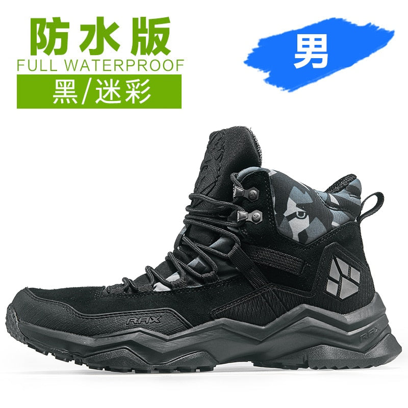 RAX Men Hiking Shoes Mid-top Waterproof Outdoor Sneaker
