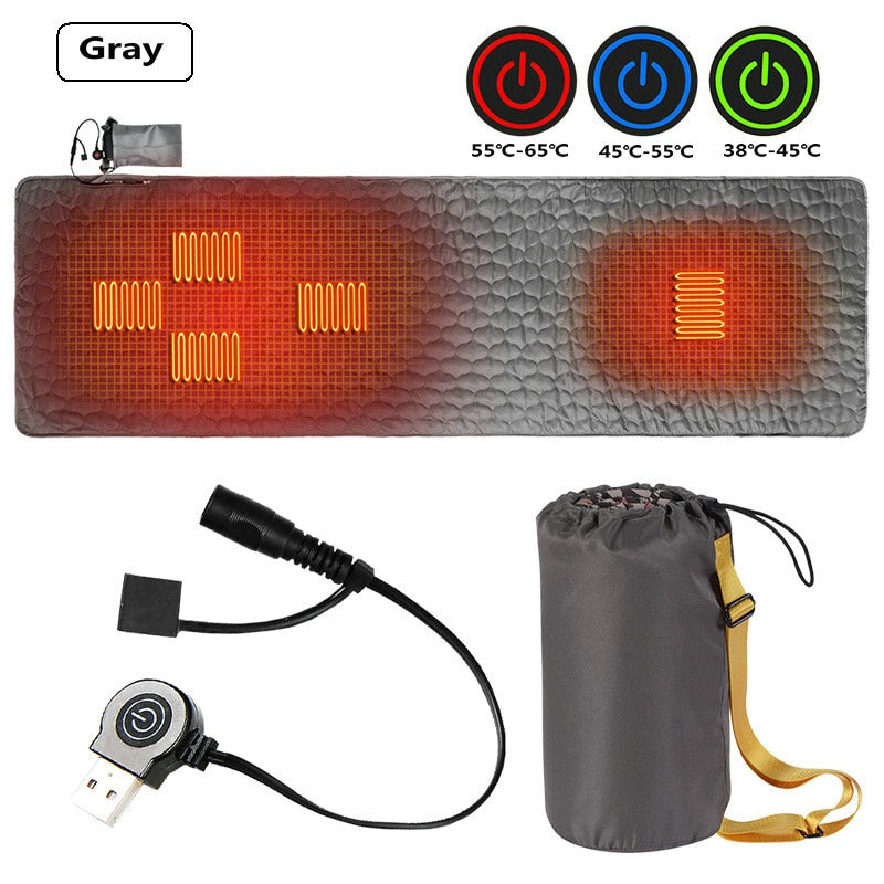 Outdoor USB Heating Sleeping Mat 5 Heating Zones Adjustable Temperature